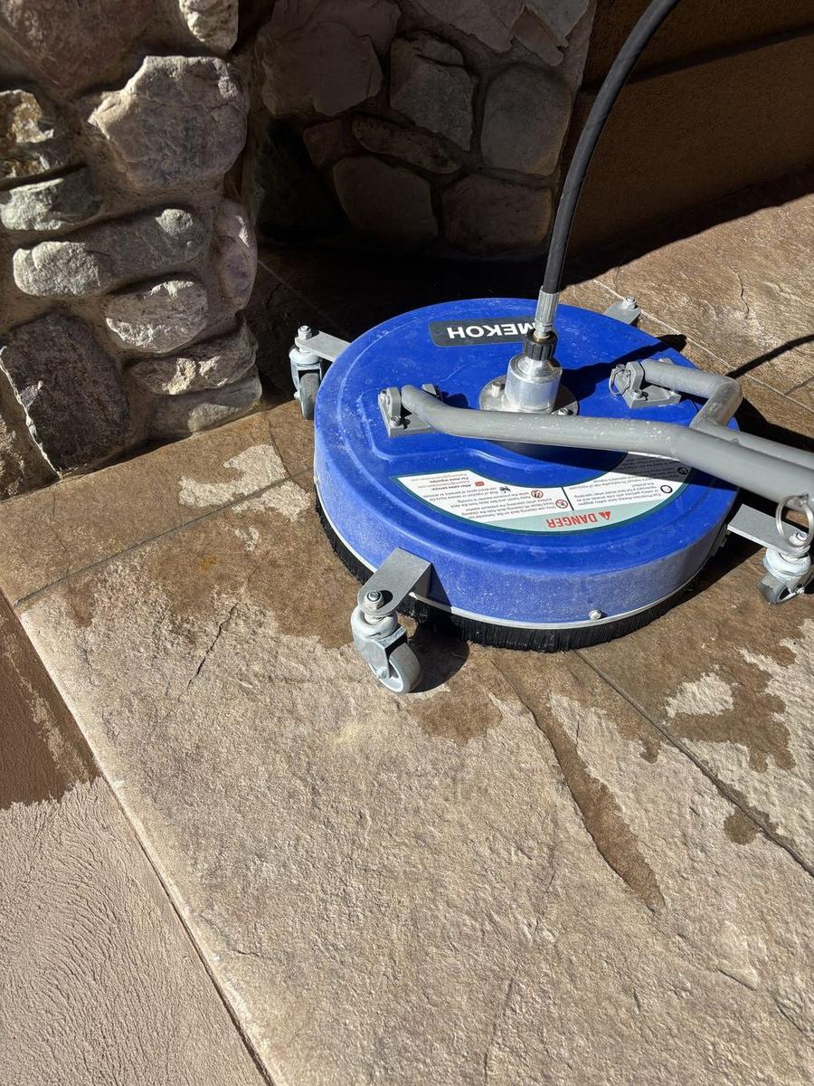 Cleaning a stamped patio