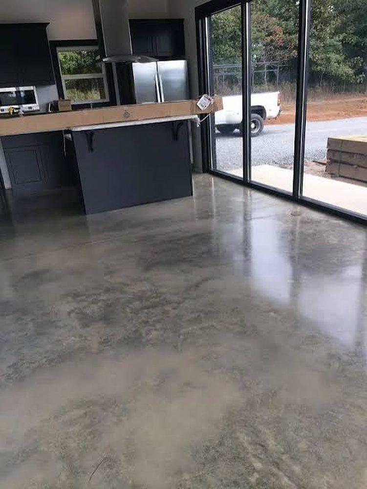 Polished concrete kitchen floor